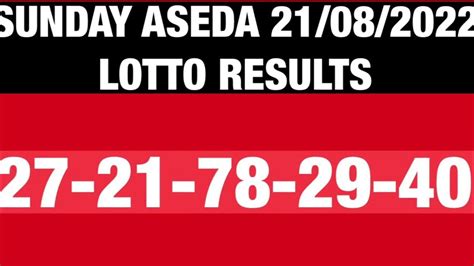 sunday aseda lotto results and machine numbers